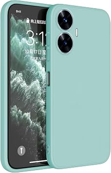 Topme Case Design for Realme C55 / Realme Narzo N55 6.72" Inches Cover, Tpu Silicone Case Skin Protector - Light Cyan