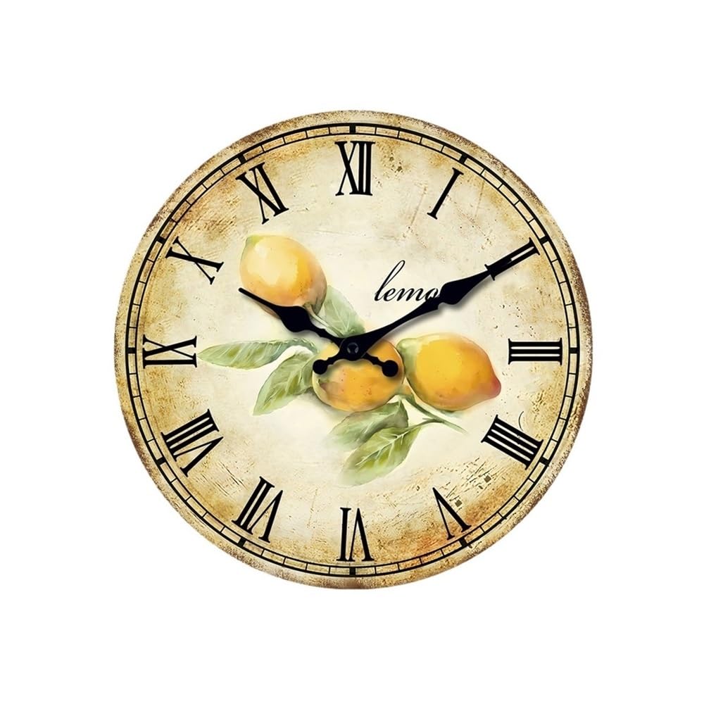 Modern Zegar ścienny z cyframi rzymskimi w stylu retro do salonu, sypialni, kuchni, dekoracji domu, cichy zegar kwarcowy, prezent świąteczny (bez baterii) Living Room Decor(16 Inch)