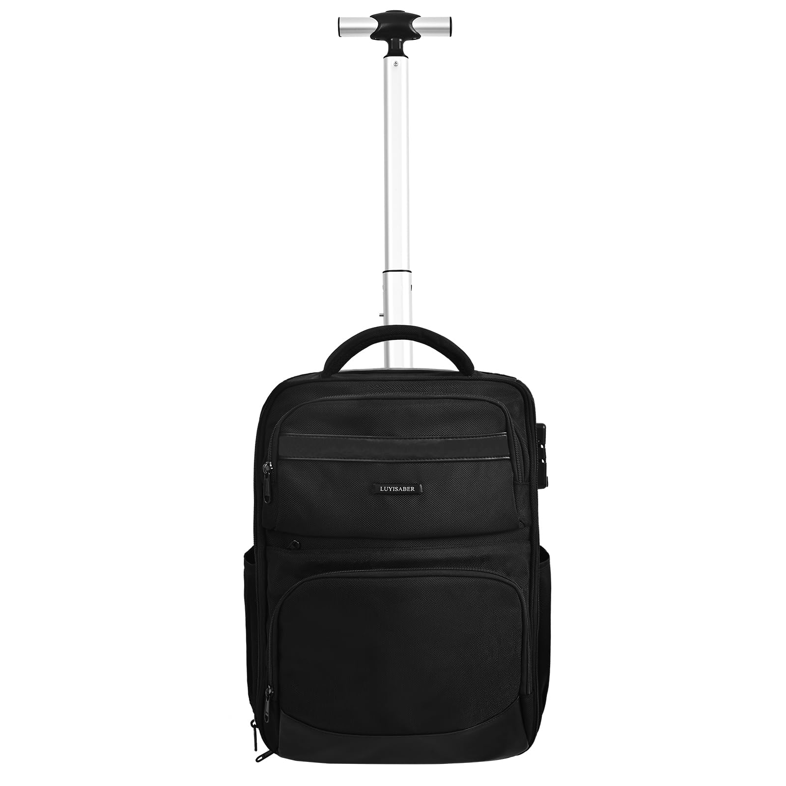 Hivexagon Sac à dos à roulettes protégé par mot de passe, sac à dos à roulettes étanche pour ordinateur portable de 21 pouces, sac d'affaires bagage à main, grande capacité, espace de rangement