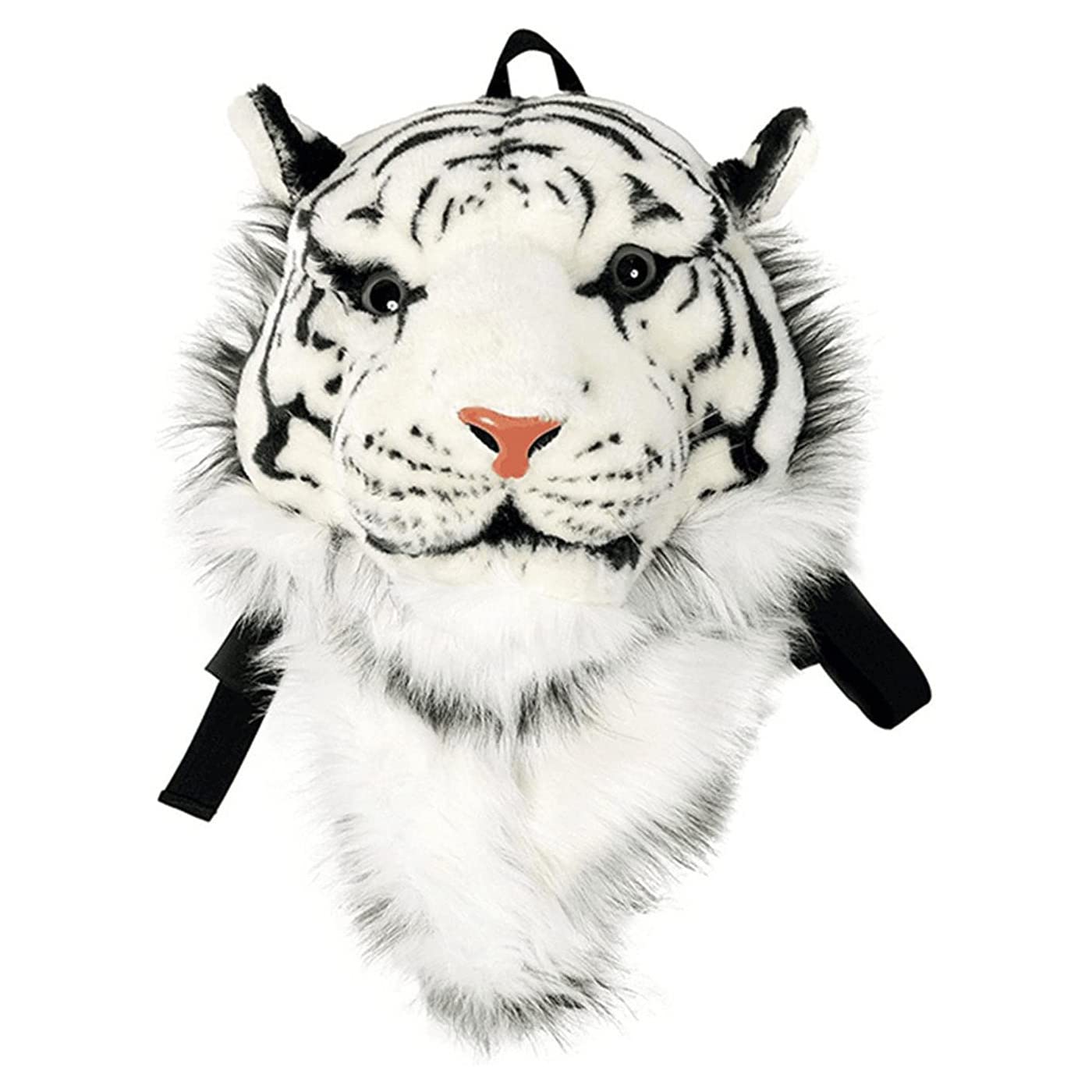 Mochila de peluche con diseño de cabeza de tigre en 3D, diseño de león personalizable