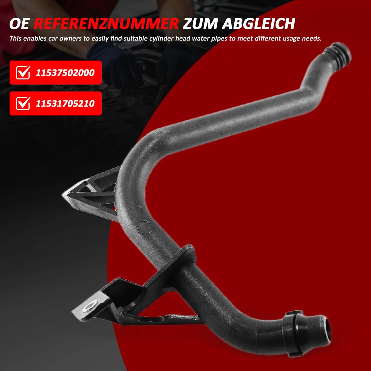 2 PCS Engine Coolant Pipe 2000-2006 For BMW E36 E39 E46 E85 320i 323i 325i 328i 330i 525i 528i 530i Z3 Z4 Replacement No.: 11537502000,11531705210