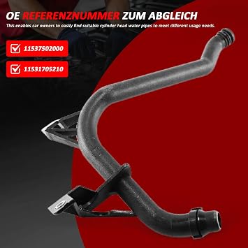 シリンダーヘッドウォーターホースとシリンダーヘッドオイルフィードチューブ BMW E36 E39 E46 E85 320i 323i 325i 328i 330i 525i 528i 530i Z3 Z4 交換番号:11537502000、11531705210
