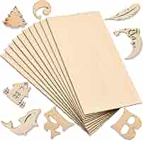 10 Fogli Di Legno Di Balsa 200x300x1.5mm - Compensato Per Pirografia E Artigianato
