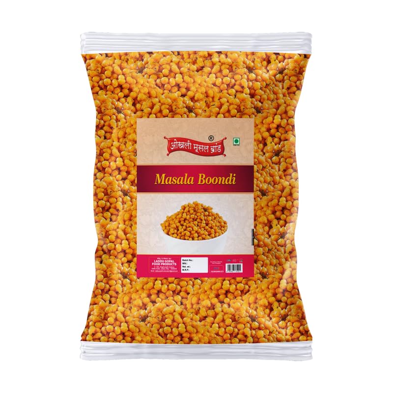 Image of OKHLI MUSAL BRAND Masala Bundi Chach Buttermilk Curd Dahi Raita Boondi Snacks| Nagpur Masala Boondi for Raita Boondi Masala Charkhi Boondi Masala Boondi Murmure| Healthy and Hygenic Bundi-850g*1Pack