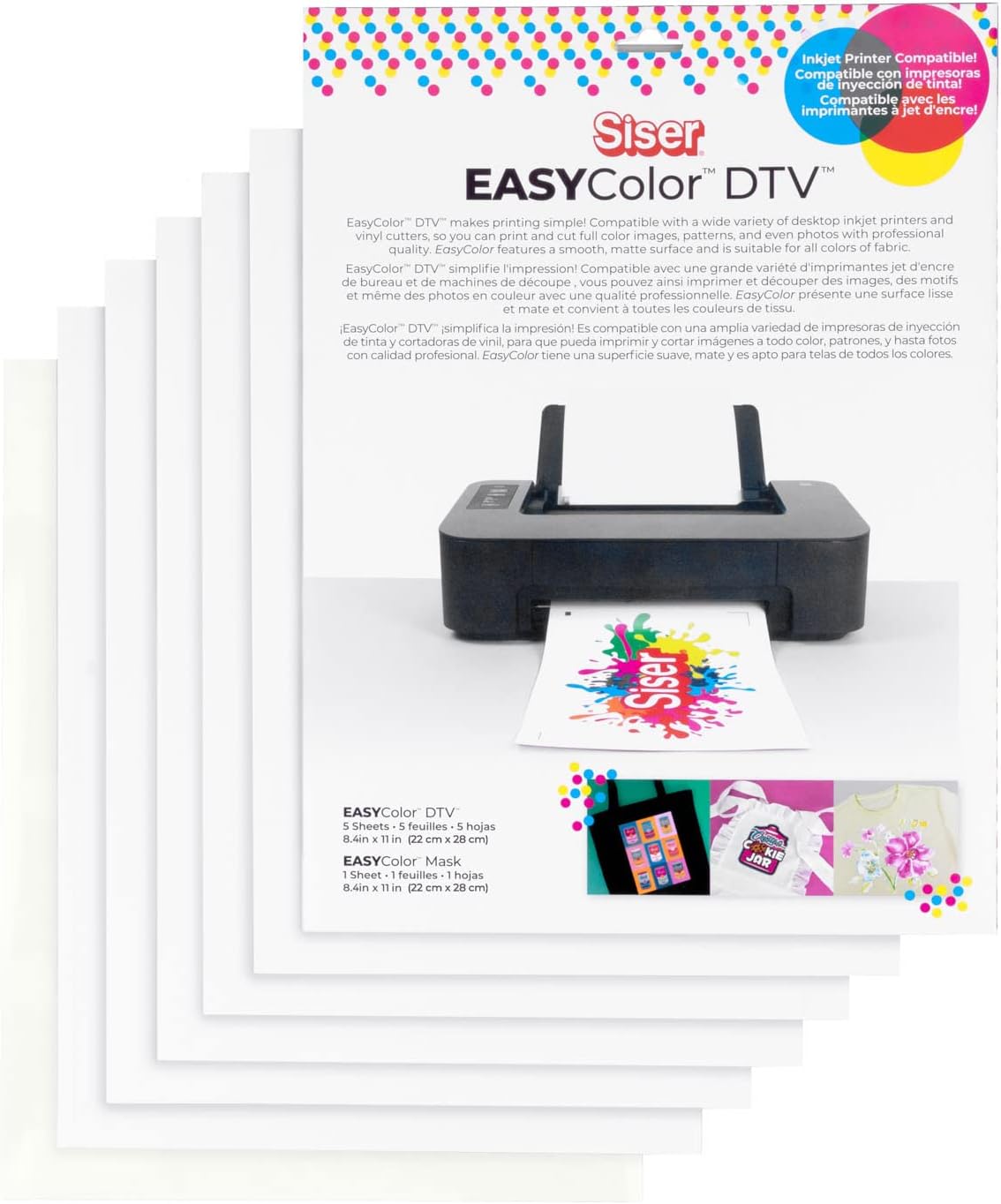 Siser EasyColor DTV + Mask Combo Pack 8.4” x 11” 5