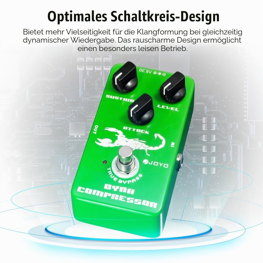 JOYO Dynamic Compressor Pedal Low Noise Nachbau des Klassischen Ross Kompressors für Gitarre und Bass (JF-10)