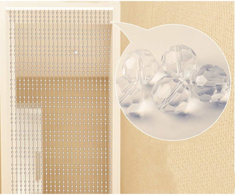 OKUOKA Curtains Bead Curtain Cut Off Entrance Encryption Crystal Hanging Curtain Kitchen Living Room (Color : A, Size : 85x220cm-20 Root)