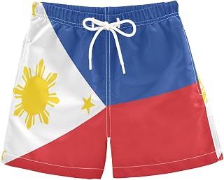 Boys Board Shorts Flag Boys Swim Trunks Shorts Teens Bathing Suit Swimwear