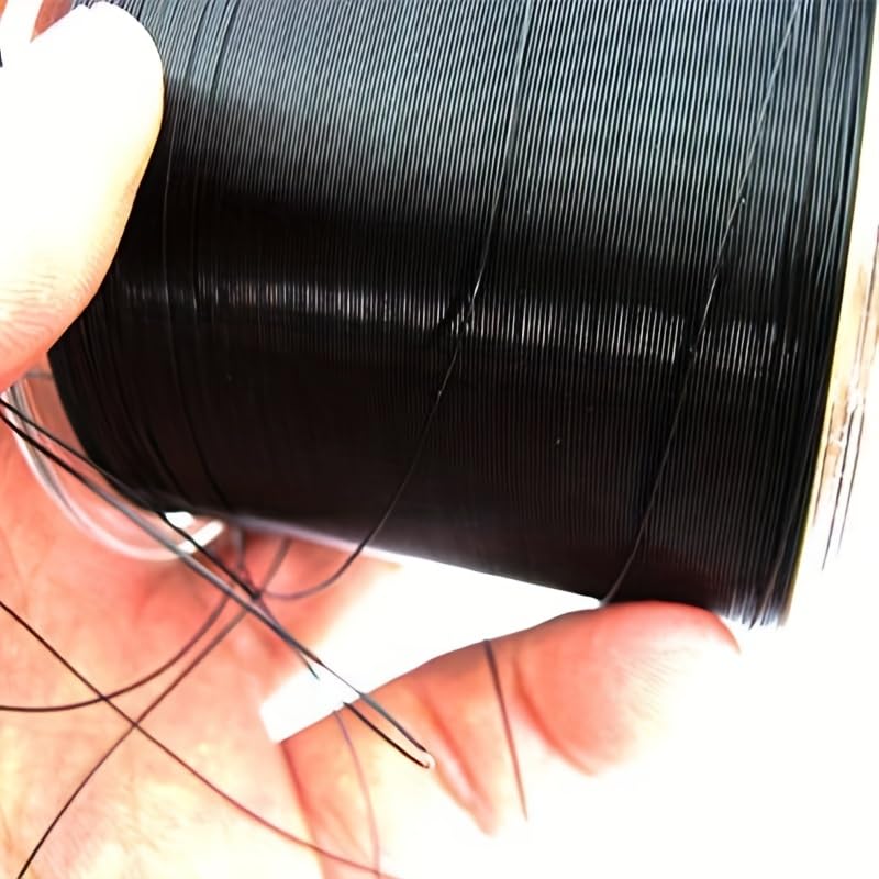 xin yue 9# All Black Core Line 492 Yards - Medium Stretch High Sensitivity Ultra High Strength Single Strand Nylon Line for Saltwater Freshwater Bait Fishing