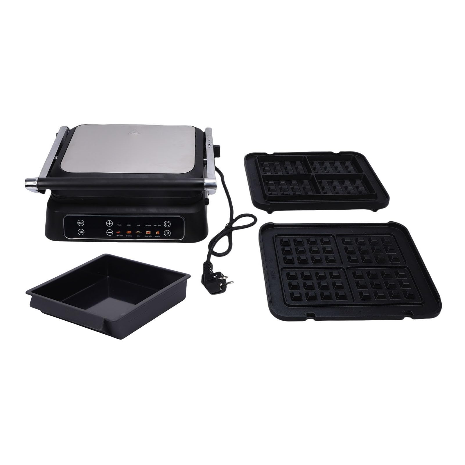 Socobeta Panini Press Grill Potente Sandwichera Eléctrica Antiadherente de 2000 W para Cocinar en Casa Comidas Familiares (Enchufe europeo)