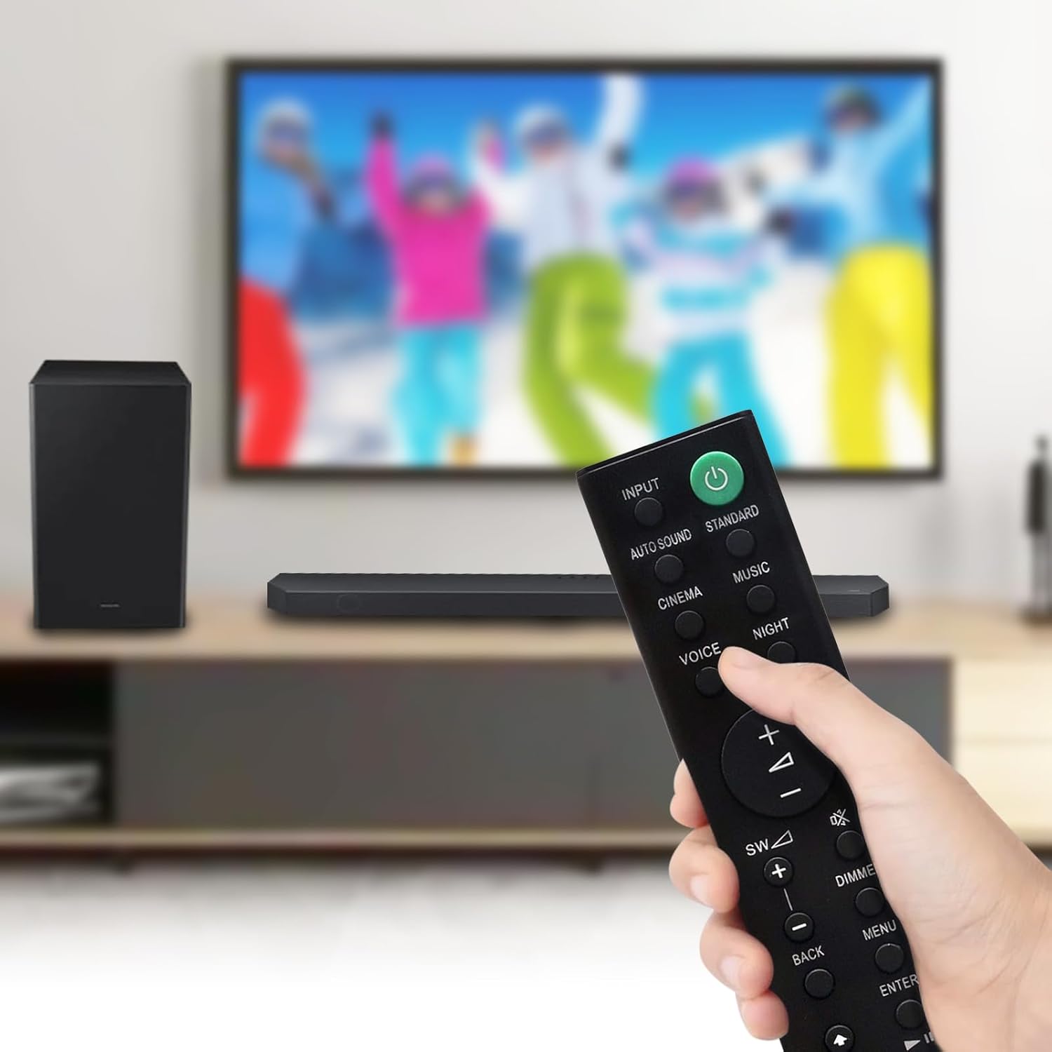 VINABTY RMT-AH412U Remote Control in use with a Sony Soundbar