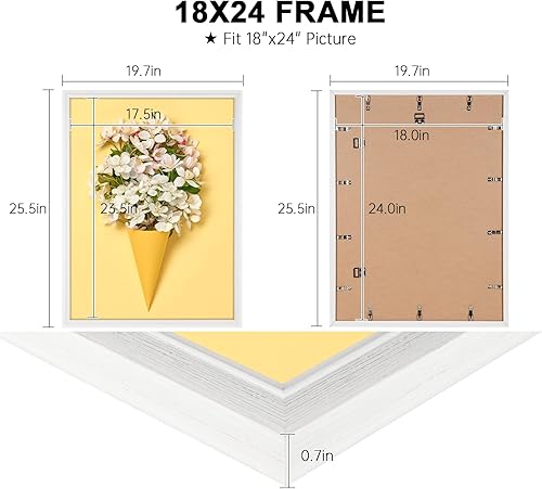 Vista 78 de GULETHUN Marco de fotos de 24 x 36 pulgadas, marco para póster blanco, decoración del hogar, marcos naturales de galería, formato horizontal