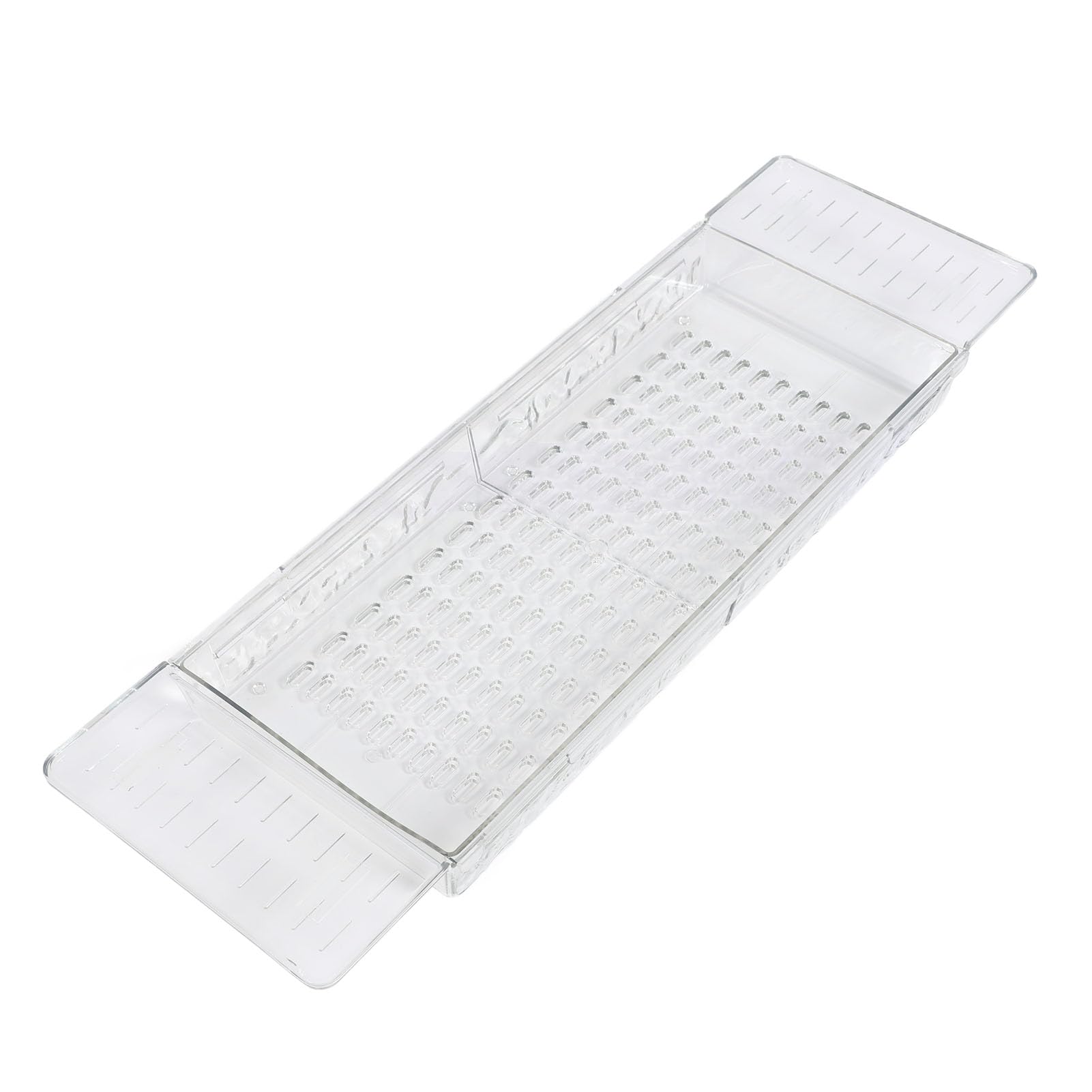 Bandeja de Bañera Retráctil Multifuncional con Diseño Elegante para Almacenamiento Organizado en el Baño, PET de Alta Transparencia, 1 Unidad (Transparente)