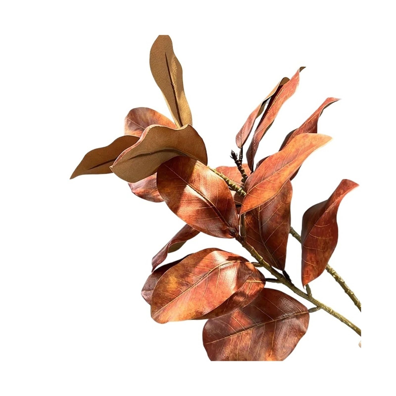 HamPaesk 1PC Simulation Green Plants Branch False Flower Balcony Decor Artificial Leaves Plant Floral Garden Decoration(Orange red)