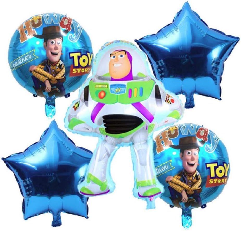 Toy Story Birthday Party Balloons - Buzz Lightyear Balloon Decorations - Buzz Lightyear Woody Party Balloons - Ribbon Included Combined Bundle by Jolly Jon