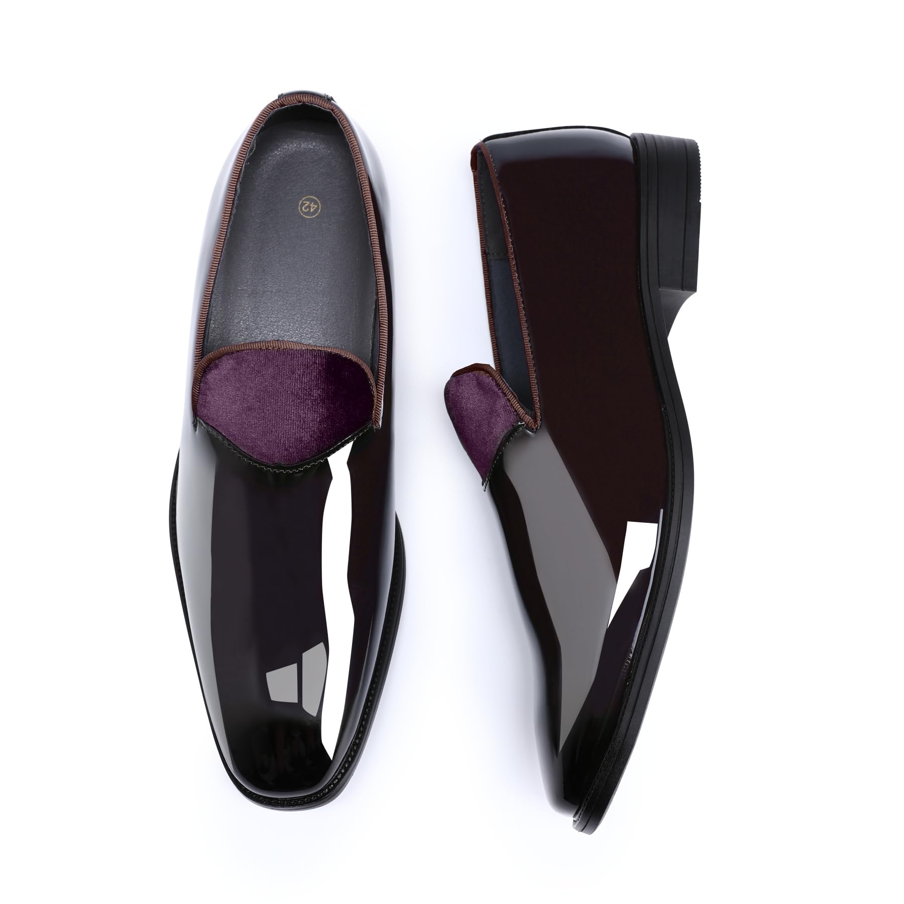 YFFUSHI Loafers Hombre de Piel Charol Brillante Mocasines Bajos Comfort Zapatos de Ceremonia sin Cordones para Boda Oficina y Conducción