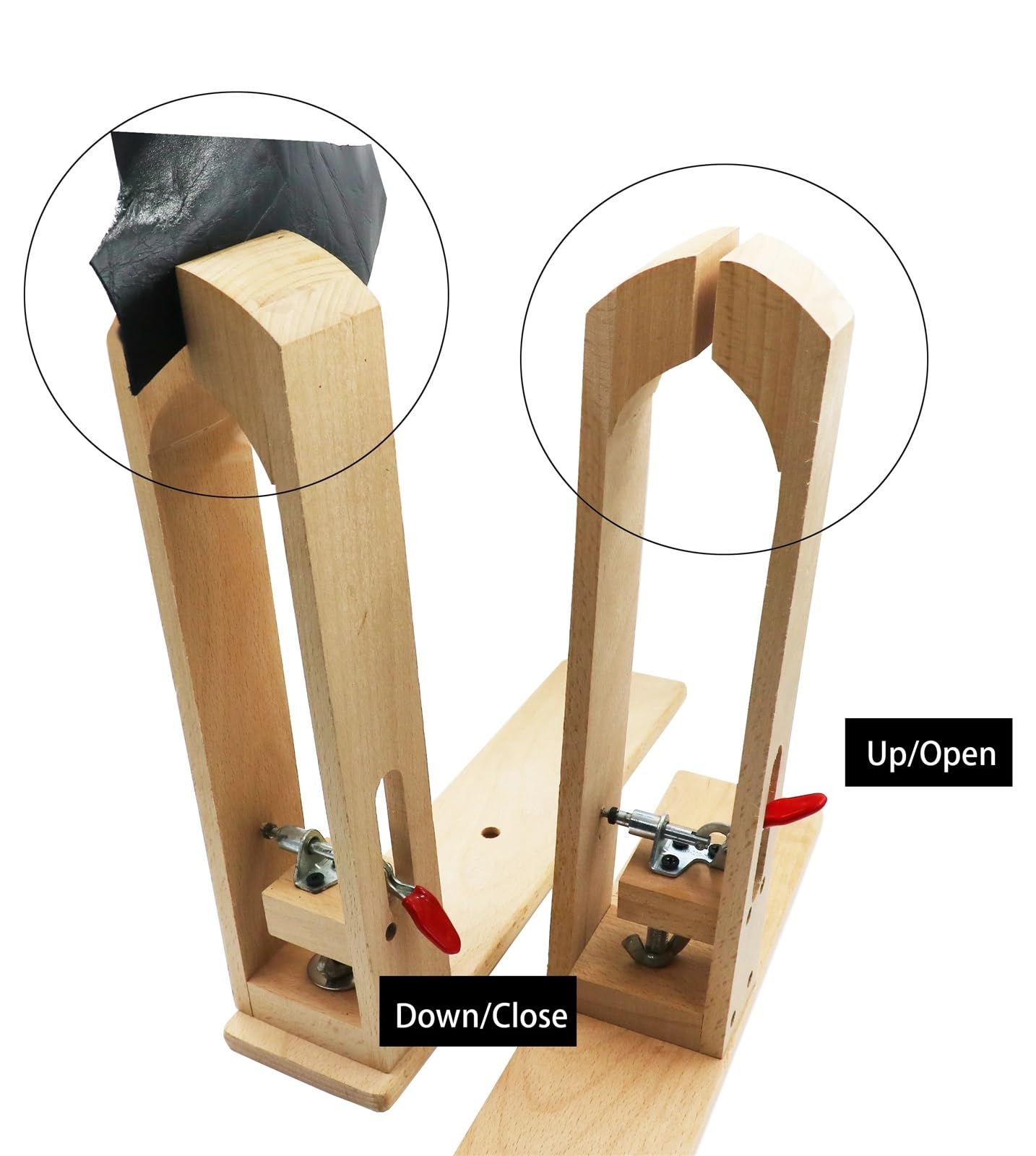 Coser Clip De Madera Herramienta De Sujeción For Costura A Mano Cuero Artesanal, Clip Madera Horizontal Escritorio For Coser Cinturones(50cm wooden clips)