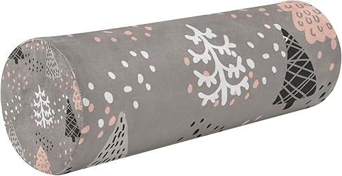 Christmas Trees Dot Bolster Pillow for Couch Therapeutic Neck Roll Pillow Round Pillow Forms for Zippered Bolster Cover Cylinder Cervical Pillow