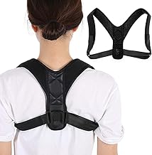 Corrector de postura Suporte de costas e ombro para mulheres e homens Cifose no alívio da dor no pescoço Melhorar a má postura Instrutor ajustável (Costas)