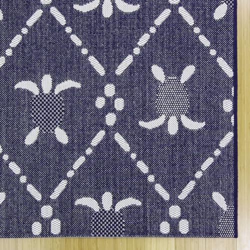 Gertmenian Indoor/Outdoor Kona Coast by Reyn Spooner Rug - 6x9 Medium, Stain & UV Resistant, Ideal for Deck, Patio, Poolside Rooms - Turtle Geometric, Navy Blue, 46659