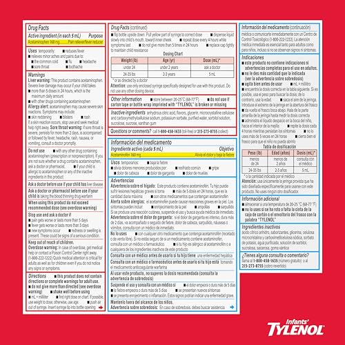 Infants' Tylenol Dye-Free Acetaminophen Oral Suspension, Cherry, 1 Fl Oz - image 8