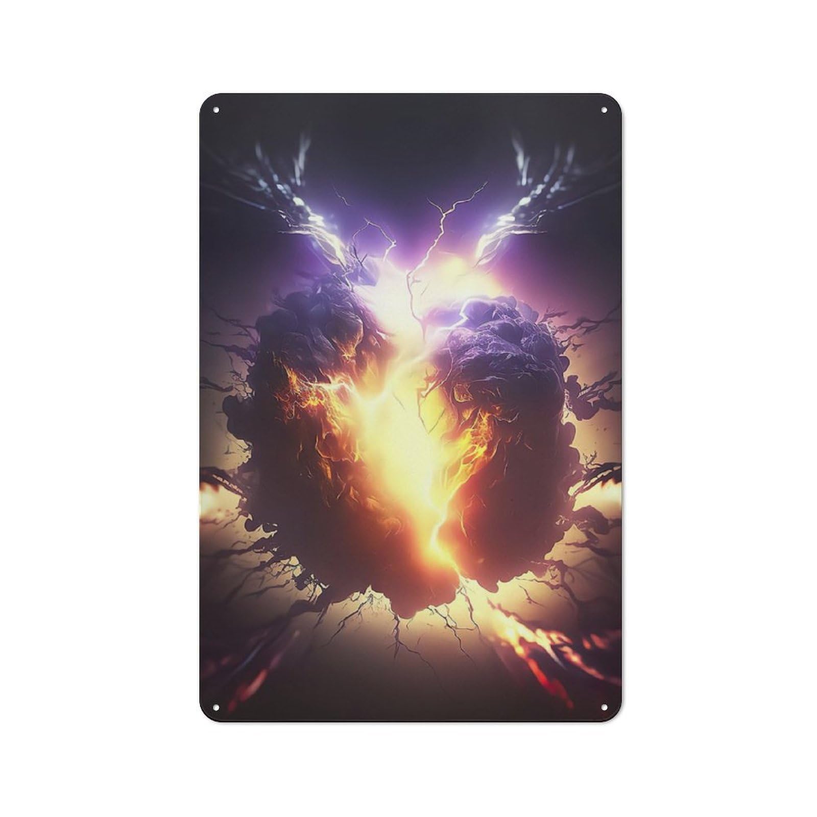 Junmoney Exploding Planet Printed Metal Sign 30X20cm For Pub Or Café, With Clear Industrial Wall Decor Character