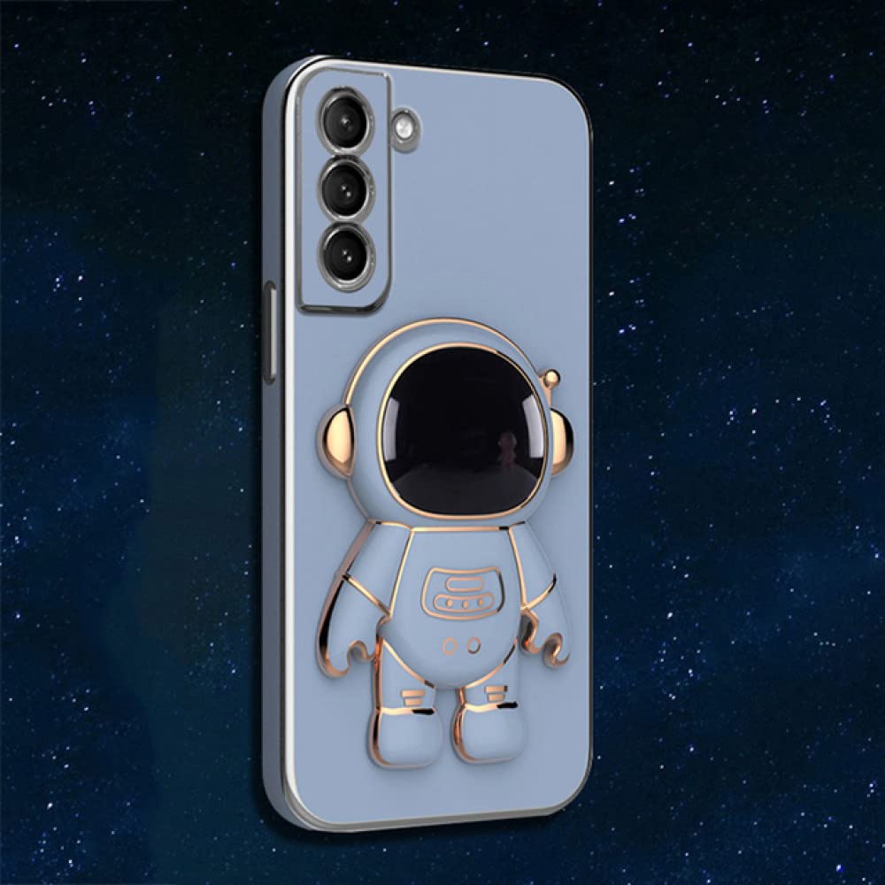 Coque Samsung A33 5G bleu silicone étui support astronaute 3D - 3