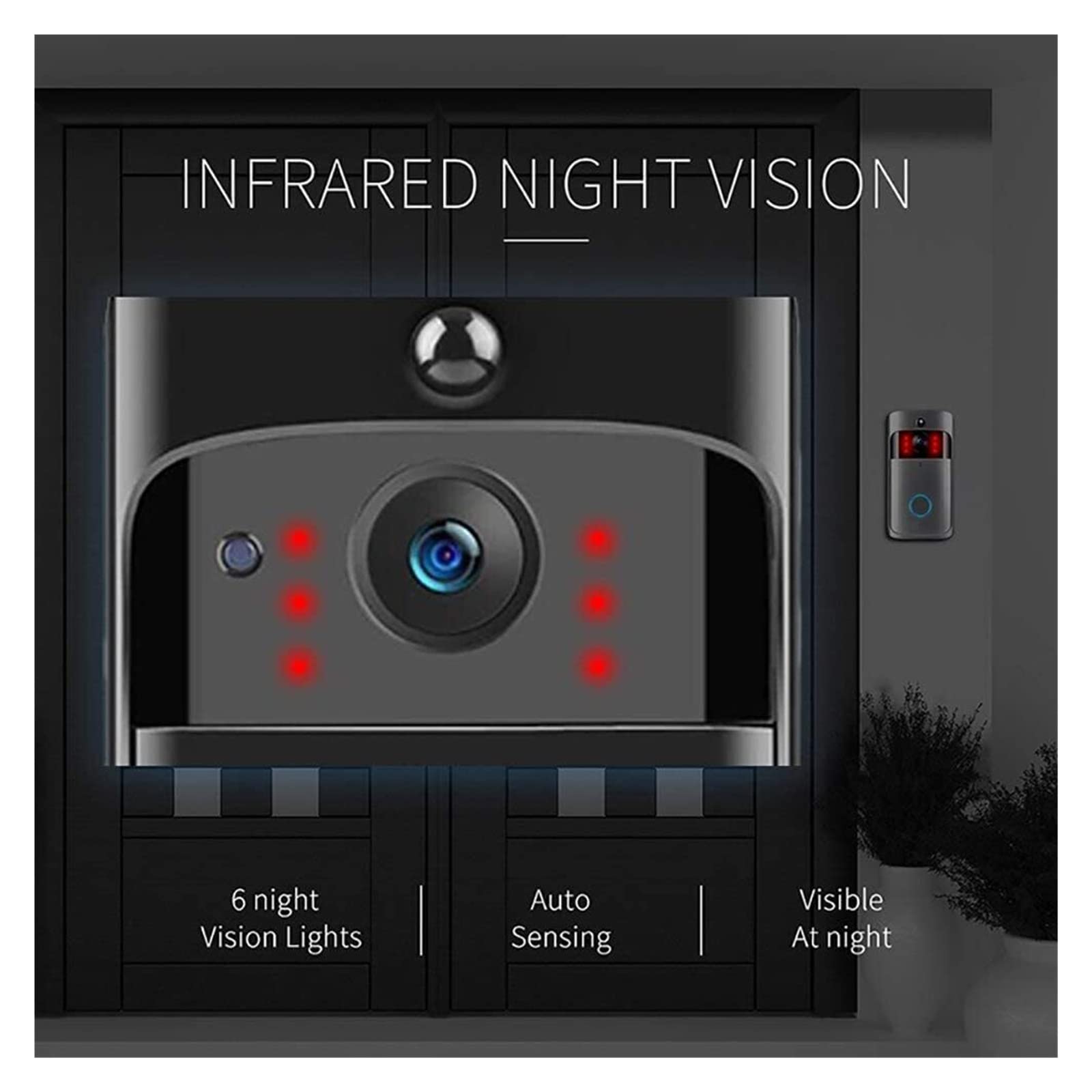 Videocitofono WiFi, Videocitofono Telecamera HD Campanello Rilevatore di Movimento Wireless con Altoparlante Visione Notturna per la Sicurezza Domestica