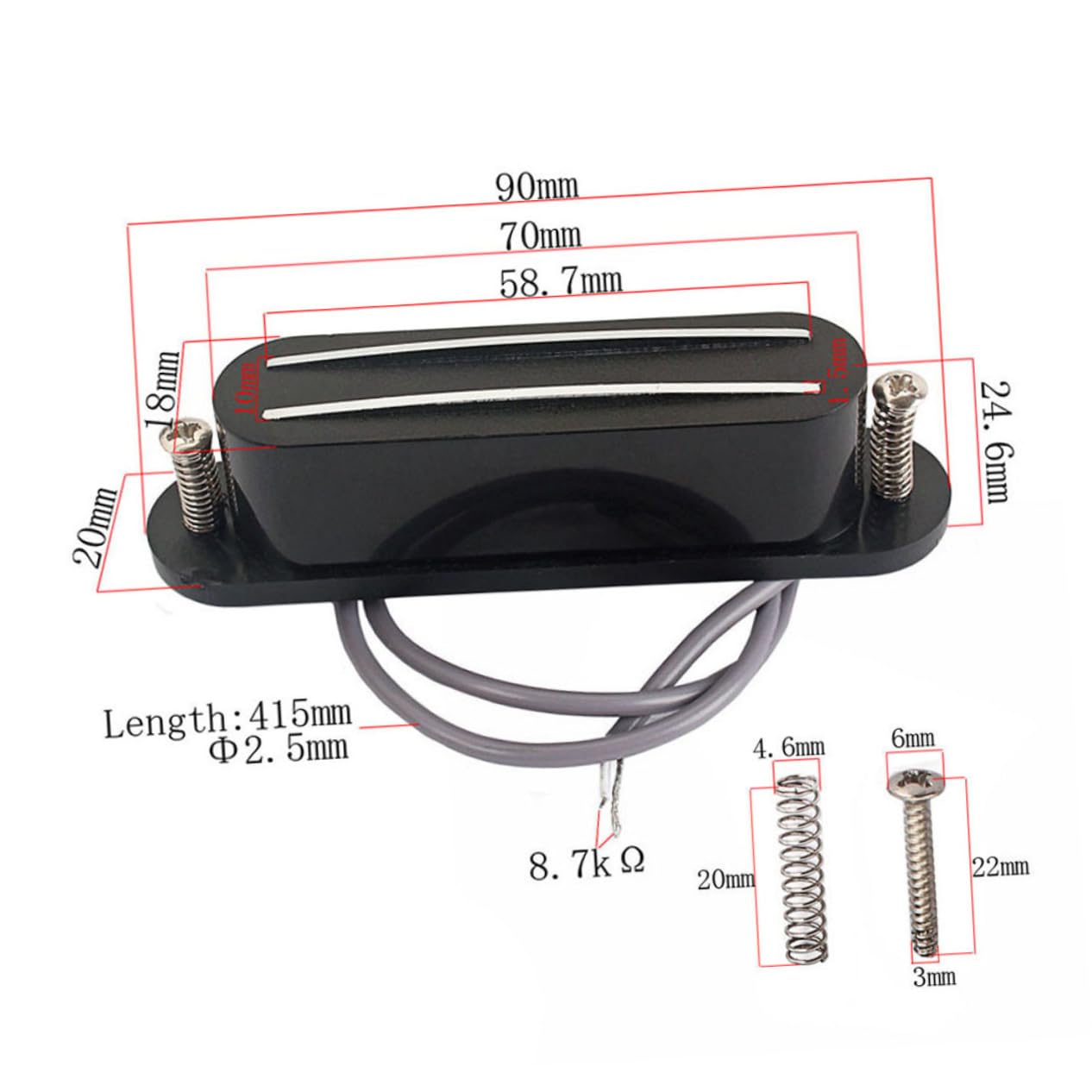 Wakauto Mandolin Pickguard Scratch Plate with Pickups A500k B500k Pot Volume Tone Knobs