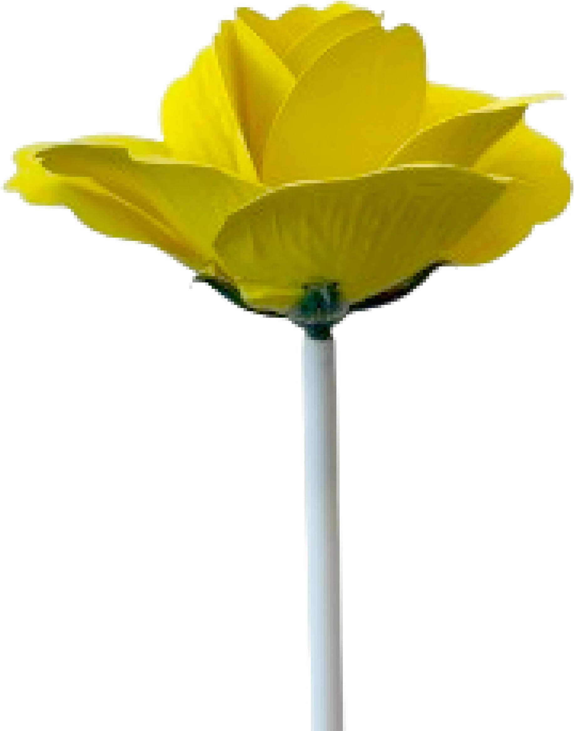 BANDIBANDI Reflective Flower: Eco, No-Power, 5-Color Night Visibility - Ideal for Garden & Lawn Decor (Yellow, Single Unit)