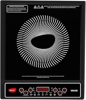 Pigeon by Stovekraft Cruise 1800 watt Induction Cooktop With Crystal Glass,7 Segments LED Display, Auto Switch Off - Black Price in India