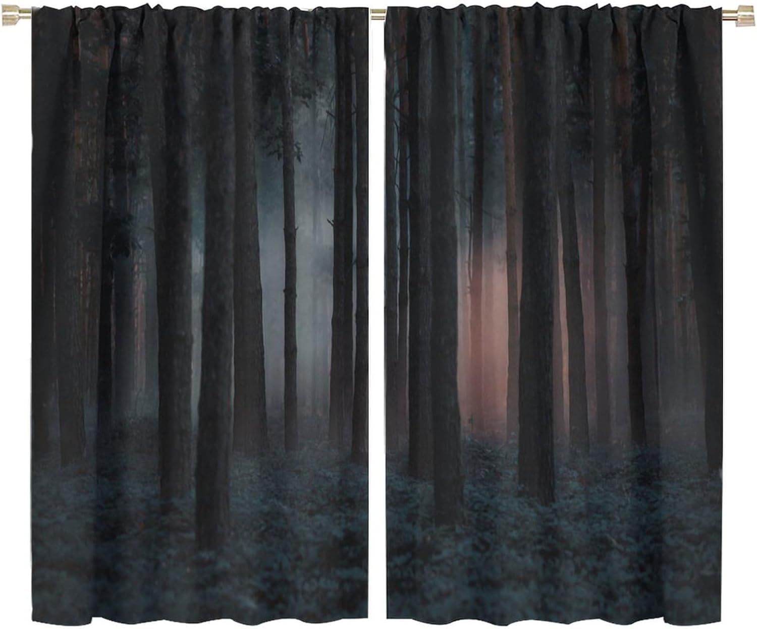 Rideaux occultants thermiques forêt 3D pour une ambiance zen