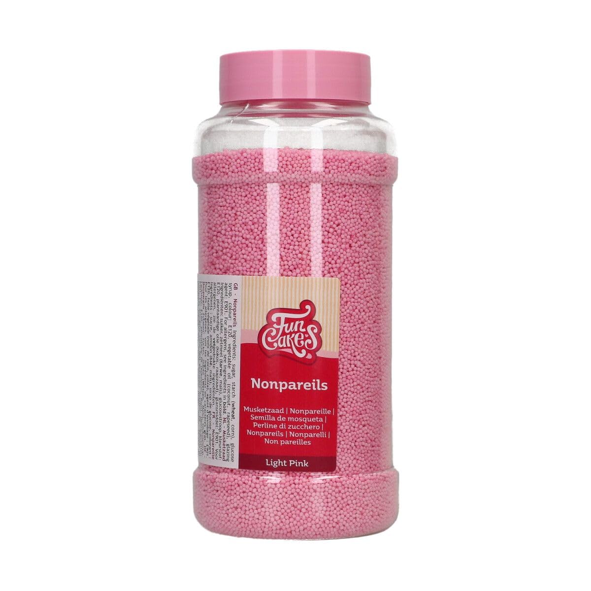 FunCakes Nonpareils Light Pink: Cake Sprinkles, Great Taste, Perfect for Decorating Cakes, Ice Cream, Cupcakes, Cake Pops, Donuts and Cookies - 800 g