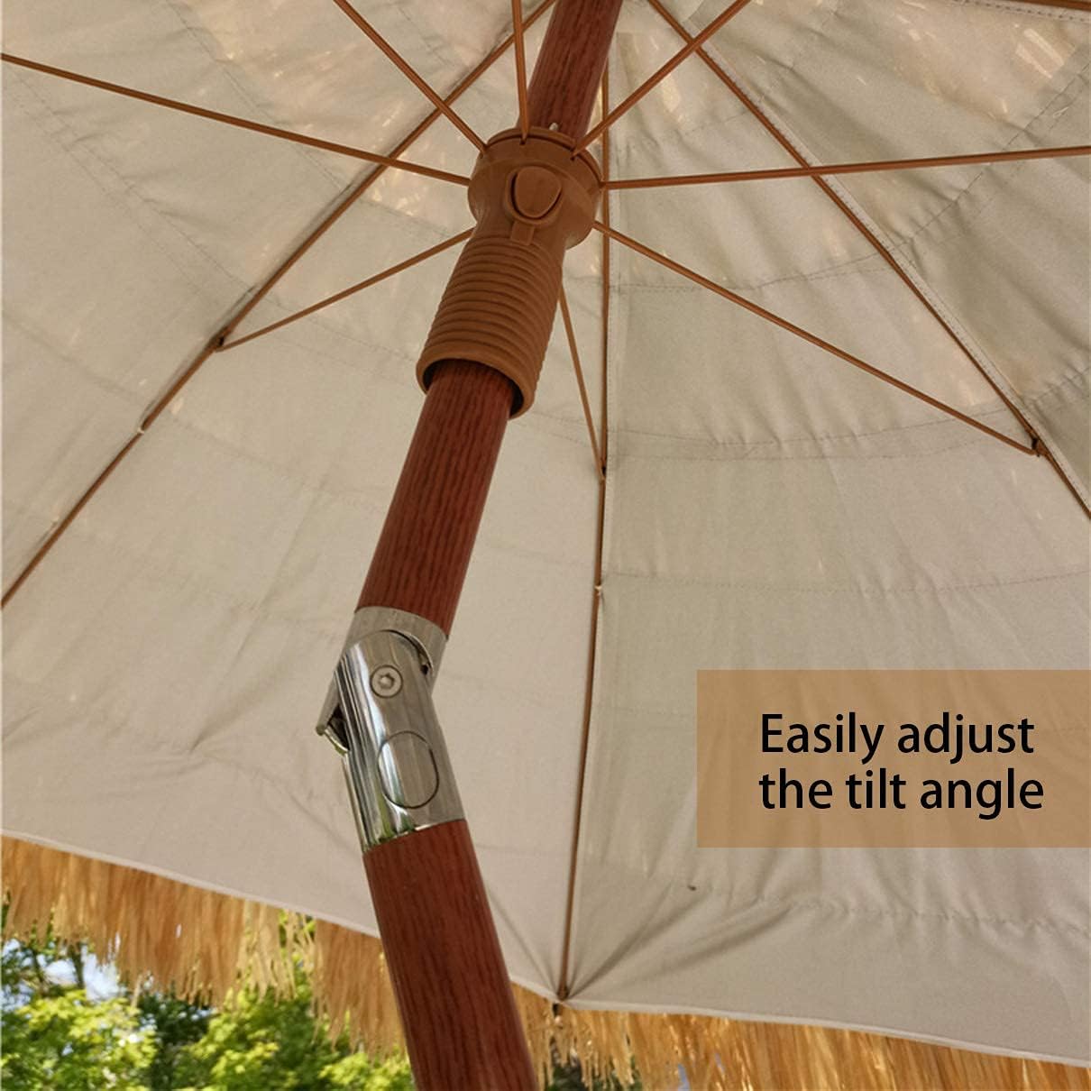 Hawaii Straw Parasols, Umbrellas for Outside Pool, Folding ched Patio Umbrella, 2m/7.4ft Round Garden Parasol Coffee Shop Housewares Windproof Portabl good