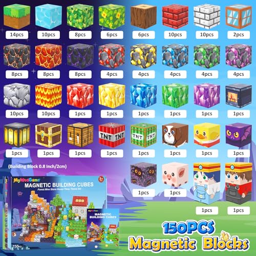 Image of 150PCS Magnetic Blocks Building Toys for 3+ Year Old Boys Girls, Kids Sensory Montessori Construction Toys Christmas Birthday Gifts