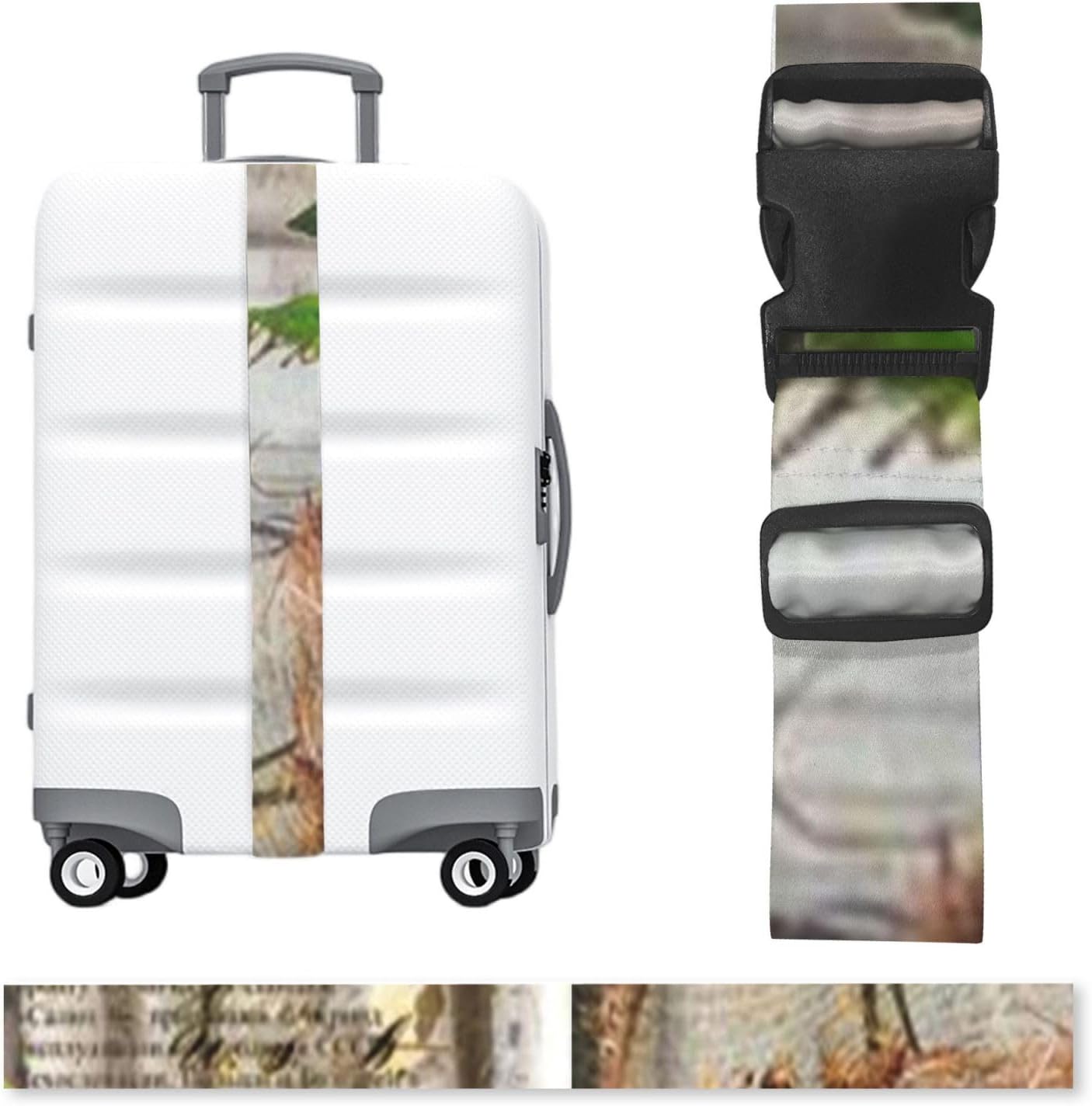 Design Flying Music Notes Disc Album Dancing Nightclub Print Luggage Strap with Adjustable Buckle