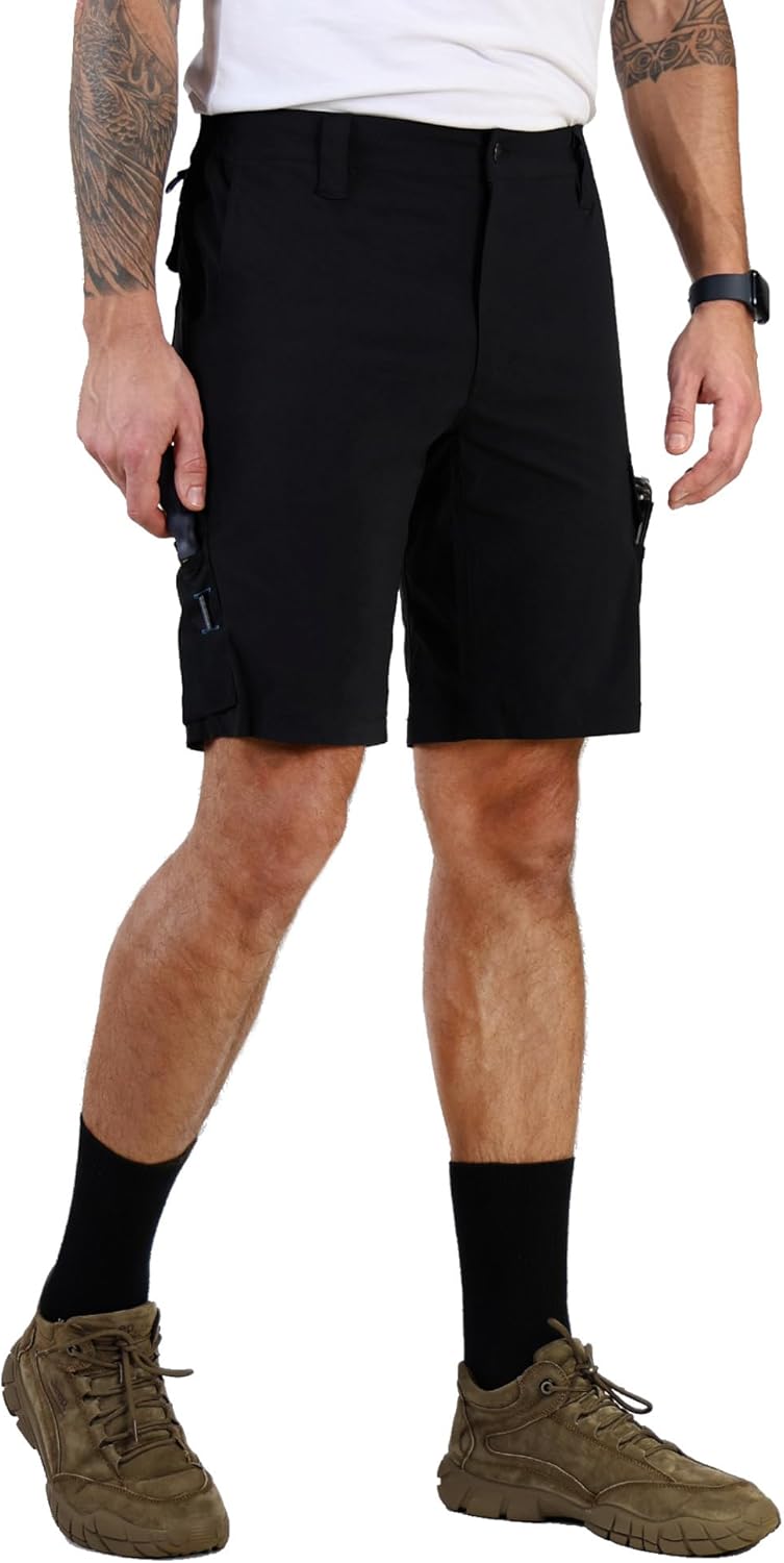 Work Shorts for Men Construction Mens Workwear Utility Cargo Stretch Water Repellent Tactical Loose Fit Short