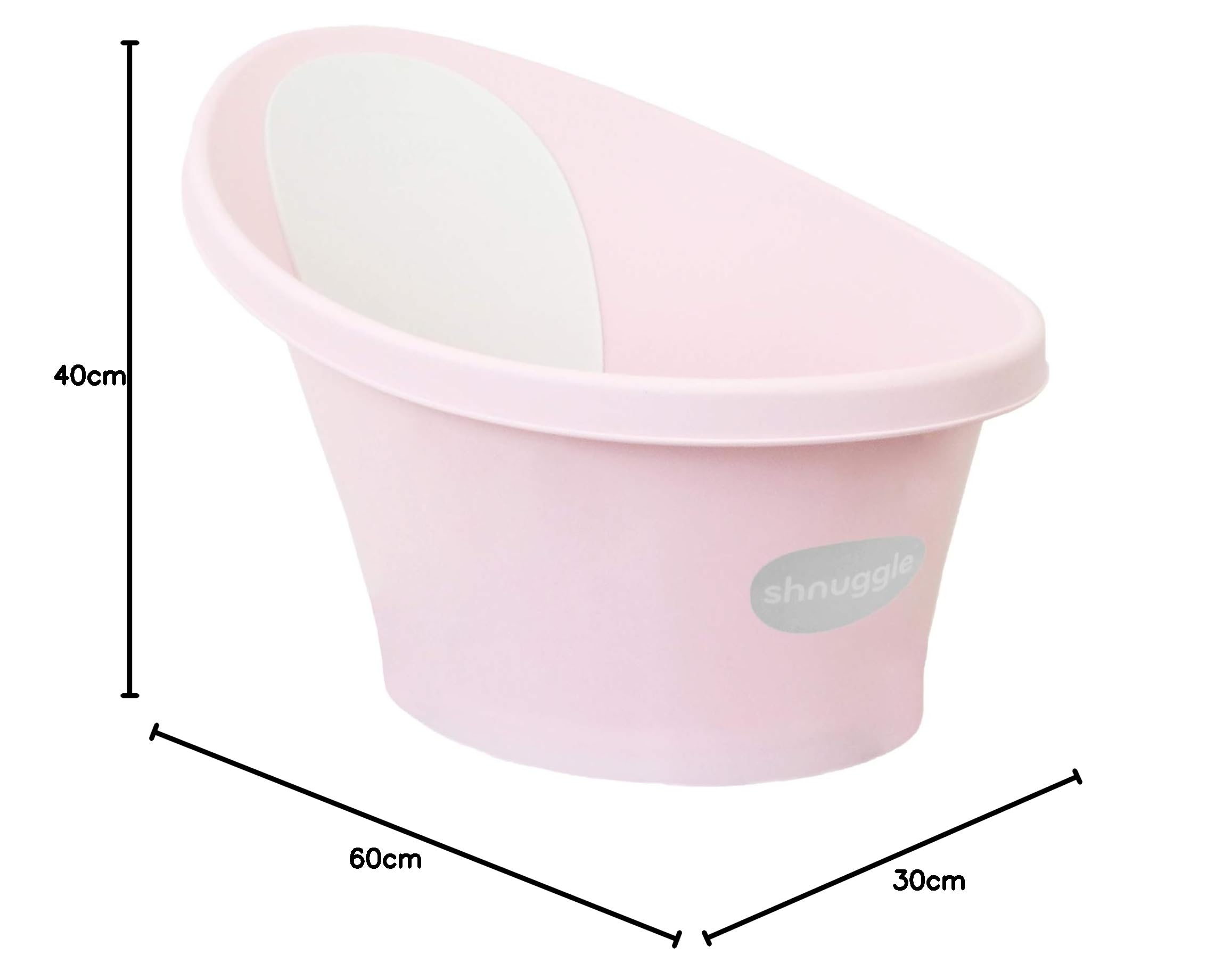 Shnuggle SBP-RSE-EUR Badewanne für Neugeborene bis 12 Monate mit Stöpsel am Boden, Rosa mit weißer Rückenlehne - 1,2 kg