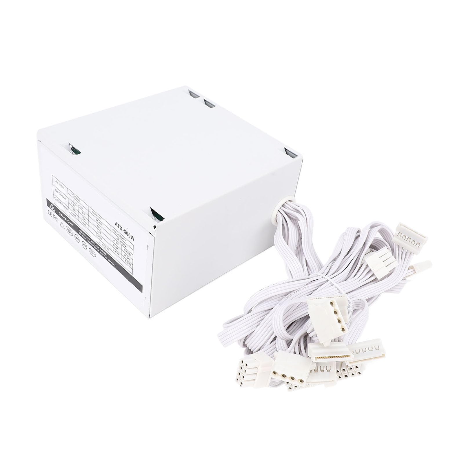 Fuente de Alimentación de Computadora de Escritorio de 500W Ahorro de Energía Eficiente de Guardia Completo Lineback Dual Core para Material de Juego de PC Aluminio Aluminio con Neto, 1