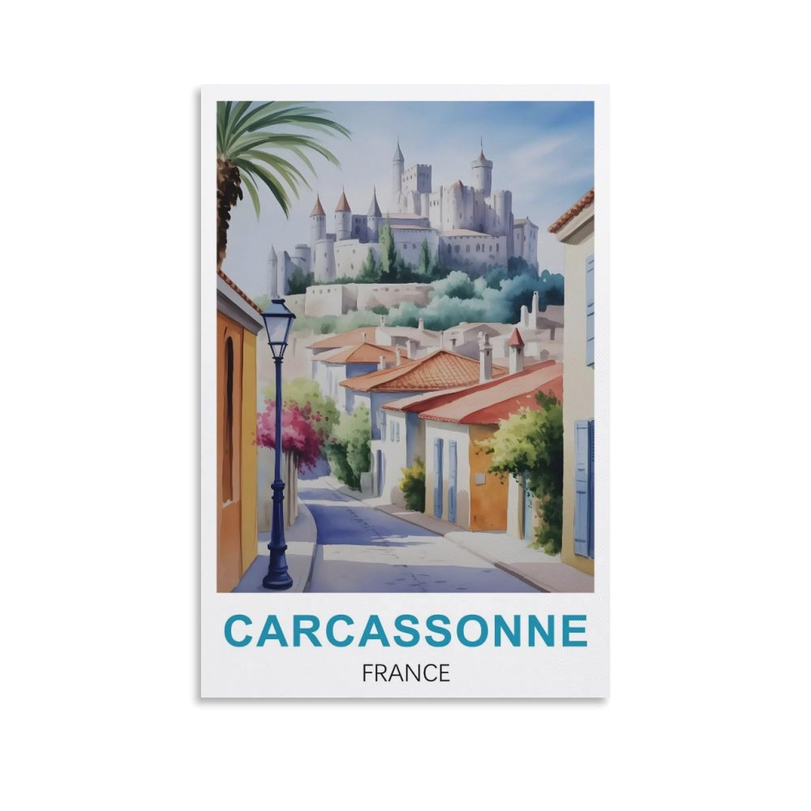 EZMLFA 5D Diamond Art Kits for Beginner,Carcassonne France,Beginners,DIY Full Round Drill Diamond Dot Gem Art Kits for Adults,Crafts for Decor 30x40cm