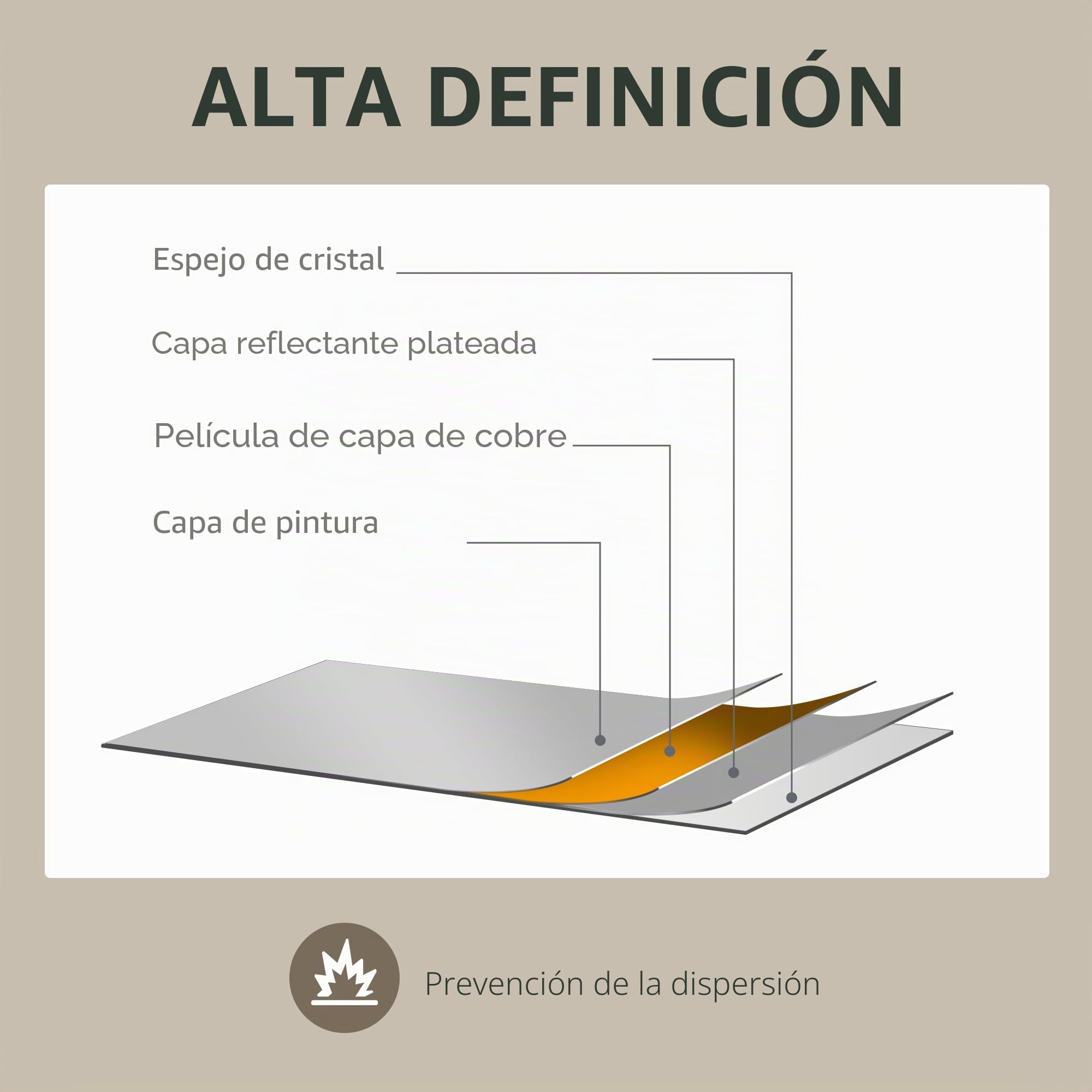 HOMCOM Espejo de Pared 80x60 cm Irregular con Marco de Pino Natural | Espejo decorativo colgante, espejo de baño, para dormitorio, baño, sala de estar, pasillo