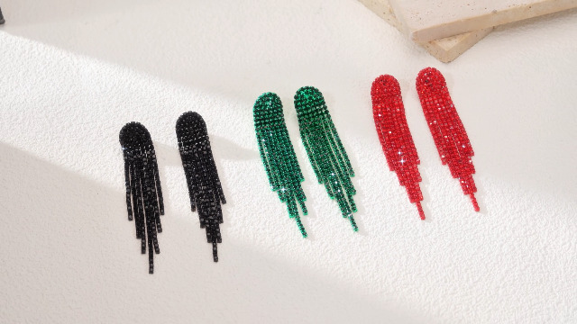 Pendientes Colgantes Clip-on con Cristal Brillante miniatura 7