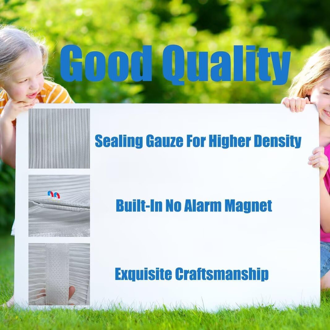 Magnetic Screen Door- Self-Sealing, Pet and Kid Friendly Heavy Duty - Fits Door Size 36" x 96"-Works with Front, Sliding, Patio Doors-White