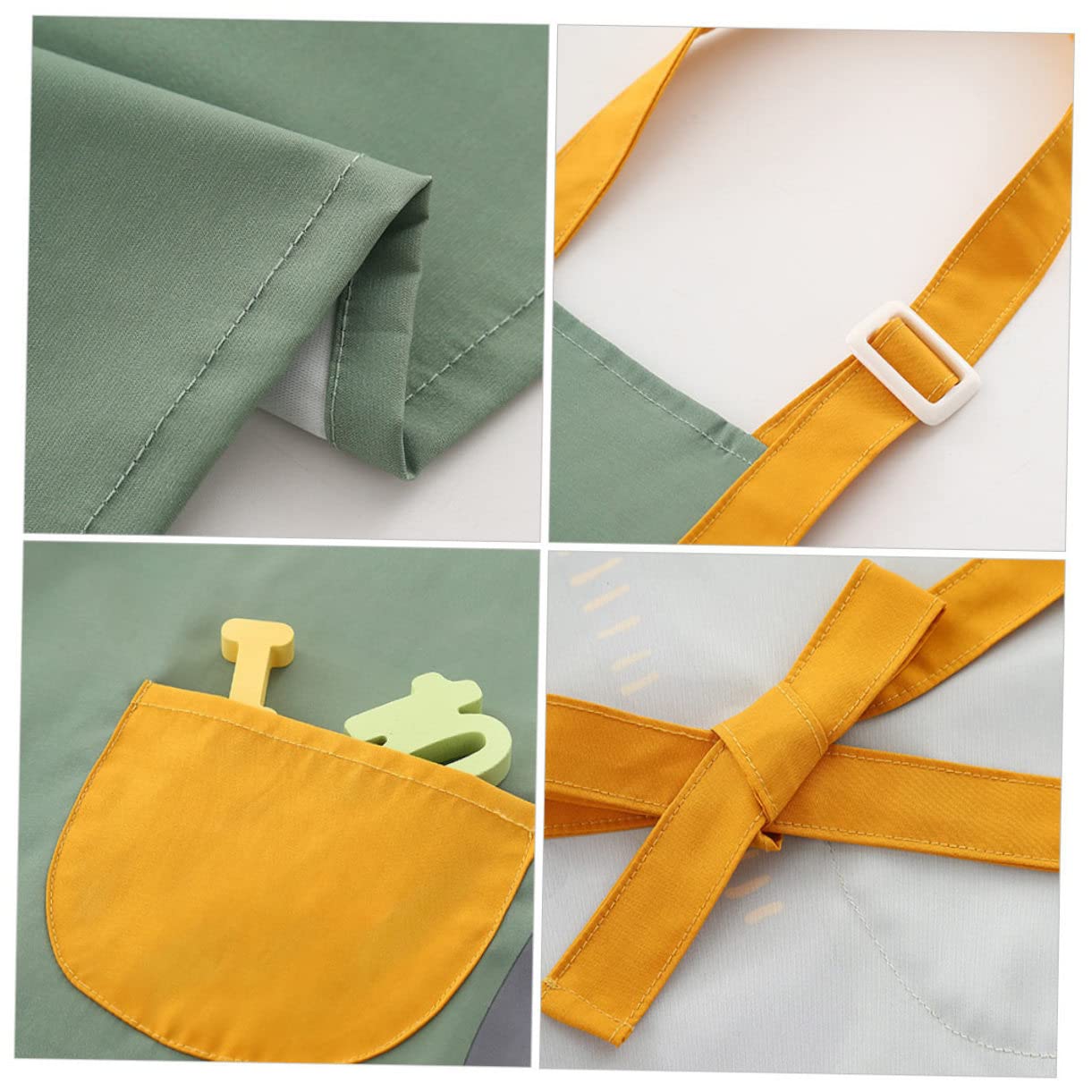 INOOMP 3pezzi Grembiule Per Ragazzo Ragazza Smock Per Pittura Con Design Divertente Adatto Per Anni Protezione Per Attività Creative e Gioco Facile Da Pulire e Comodo Da Indossare