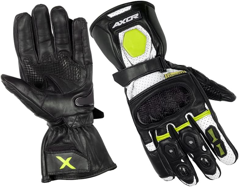 Axor Lycan Riding Gloves Black Neon Yellow-M : Amazon.in: Car & Motorbike