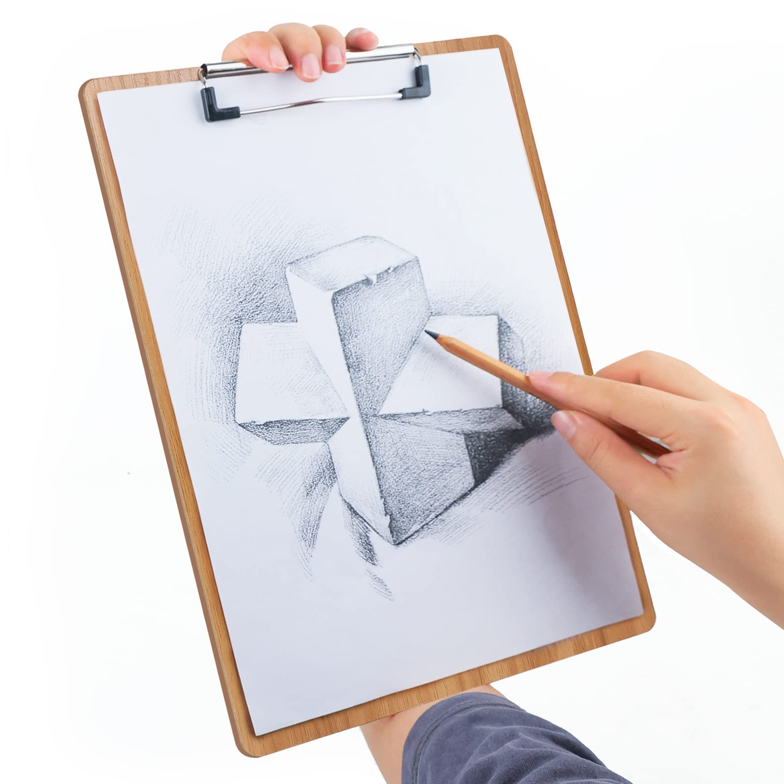 A4 Portapapeles de Madera con Pinza,10 Piezas Portapapele con Agujero Colgante,Clipboards Tablero de Escritura