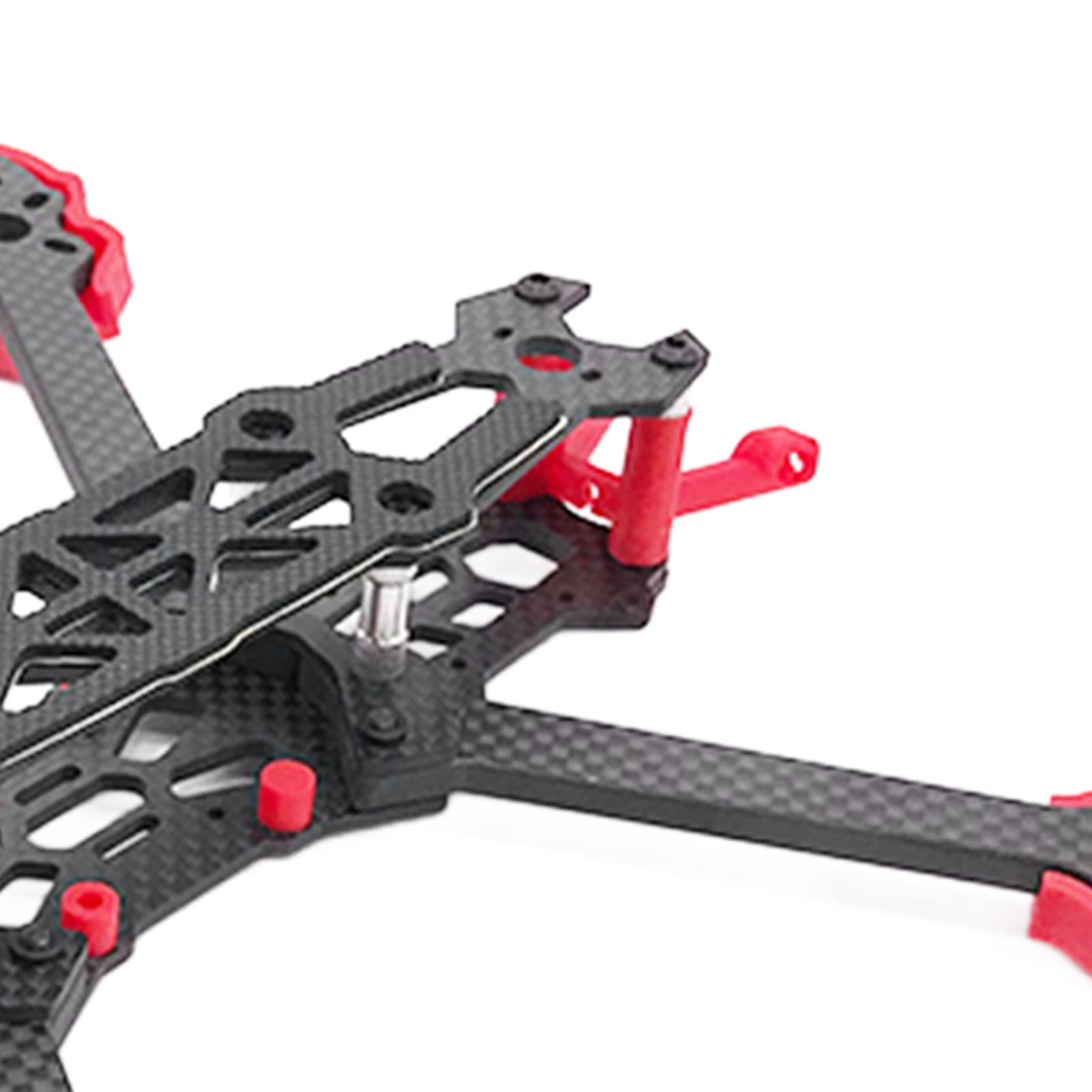 para el marco de drones de carreras FPV, distancia entre ejes de 225 mm, marco de quadcopter de fibra de carbono para accesorios de drones RC, liviano y duradero, fácil (Rojo)