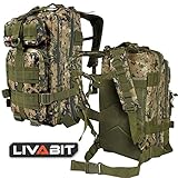 LIVABIT Tactical Emergency EDC 3 Day Earthquake Survivalist Grab and Go Bug Out Kit Bag Backpack...