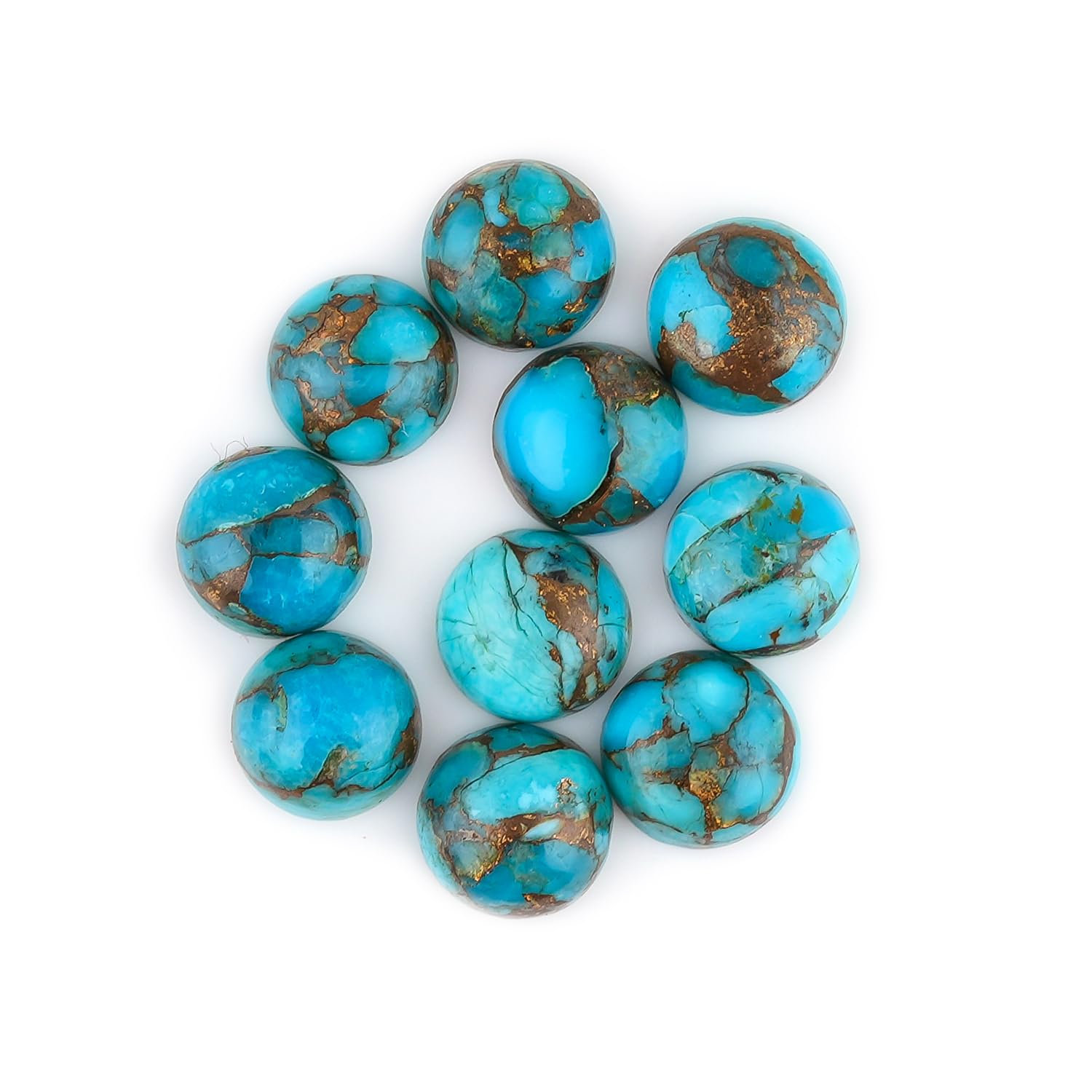 ColouredRocks Green Turquoise (18cts) (15pcs) (8x6mm) Natural Cabochon Crystals, Loose Gemstone, Wholesale Polished Supply, Jewelry Making, Chakra Healing Stone, DIY Craft, Gem Collection
