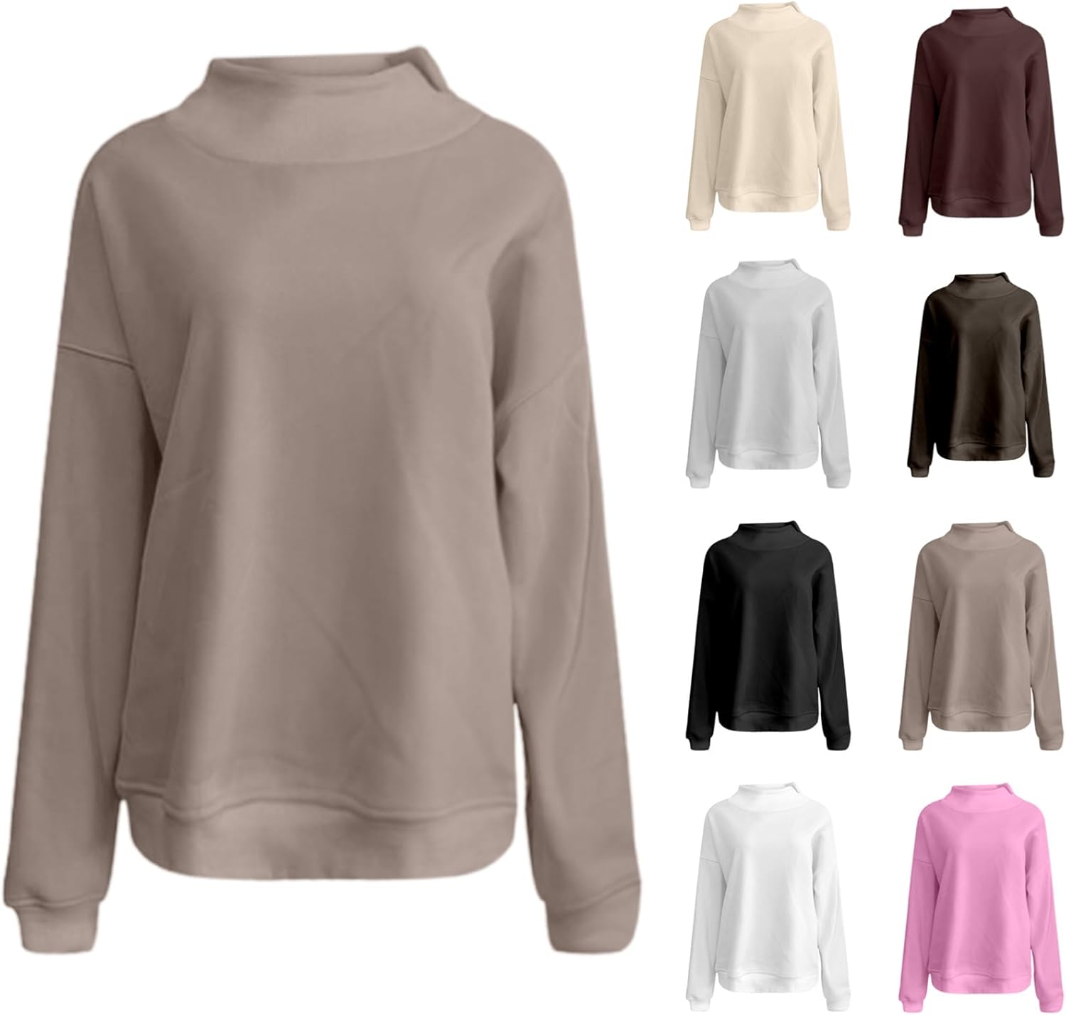 JiXiang Mock Neck Sweatshirt Womens Oversized Turtleneck Pullover Long Sleeve Hoodies Tops Fall Fashion Outfits 2025 Clothes